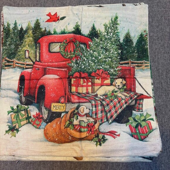 Christmas Pillow Covers 17.5"x17.5"  Set of 4 - Picture 4 of 7